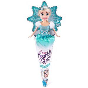 Zuru Sparkle Girlz Winter Princess Doll For Ages 3+ w/ Blue Dress & Fur Accents